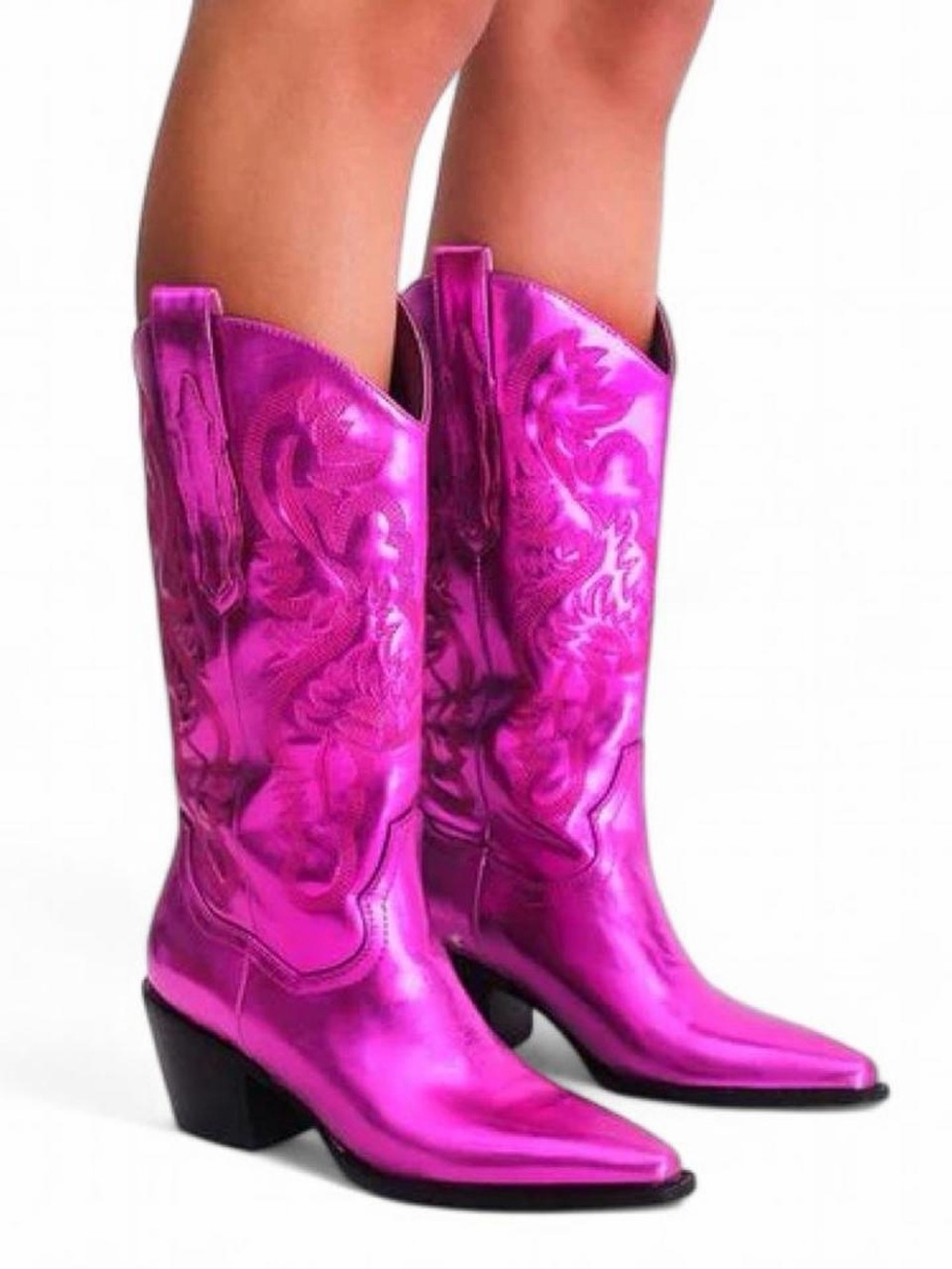 Billini Metallic Fuchsia Western Cowboy Boots